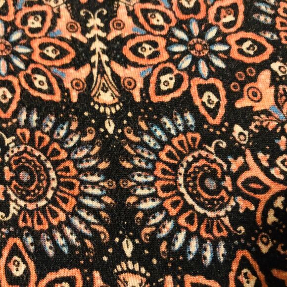 Garage Crop Top Women Sz L Multicolor Cap Sleeve Stretch V Neck Tee Shirt Casual - Picture 9 of 10